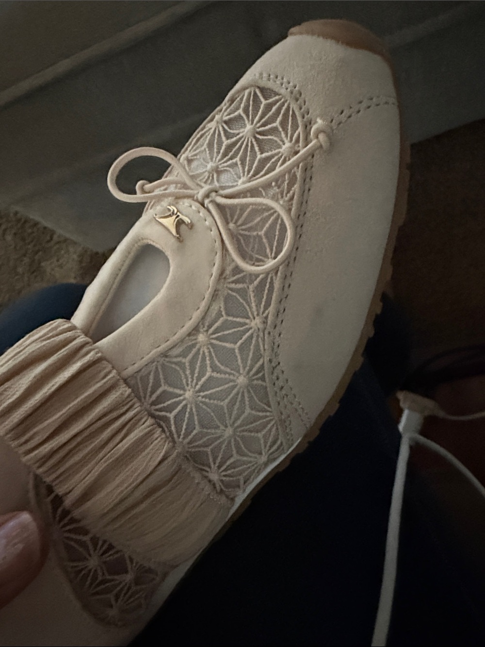 Circus by Sam Edelman Quilted Cream Slip-On Loafers with Bow like new. - Picture 7 of 8